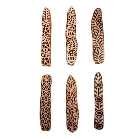 Set of 6 Piece New Mix Wooden Printing Block